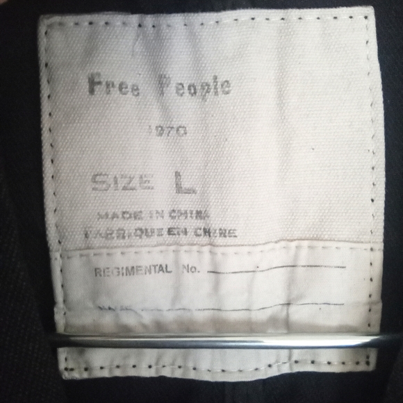 Free People Women's Full Sweep Black Anorak Jacket Linen Blend Size Large - Picture 4 of 7